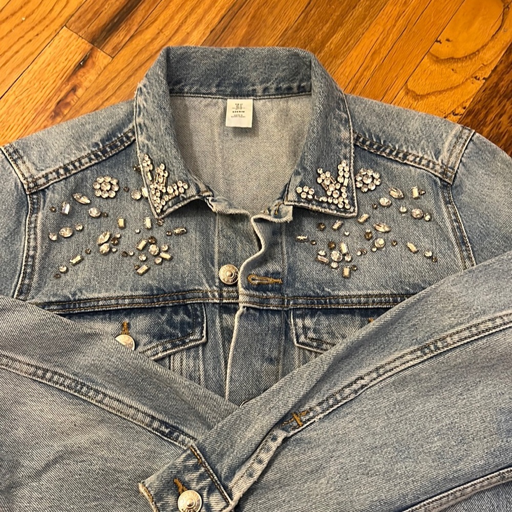 H&M Denim Jacket w/ Jewels - Size 10
